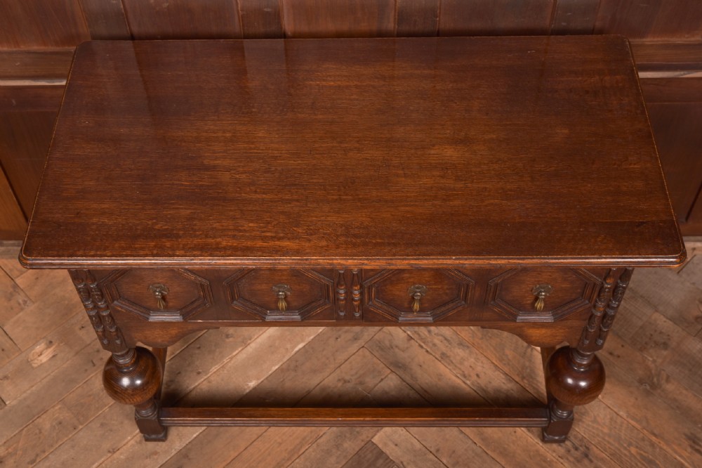 Edwardian Oak Jacobean Side Table View XIV