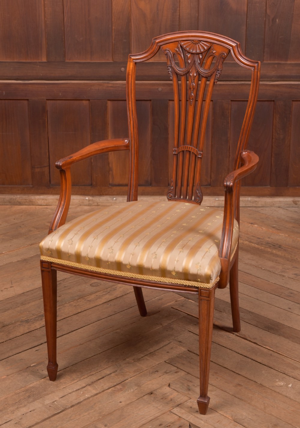 Edwardian Satin Wood Arm Chair