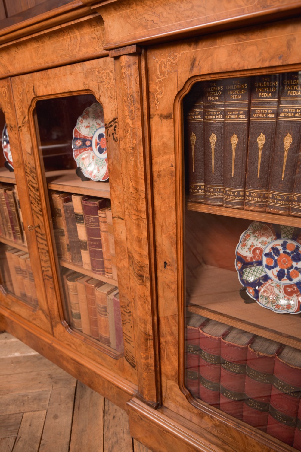 Victorian Walnut Breakfront Bookcase View VI
