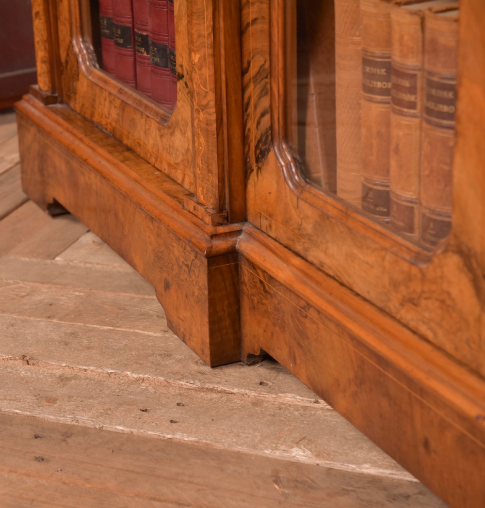 Victorian Walnut Breakfront Bookcase View VII