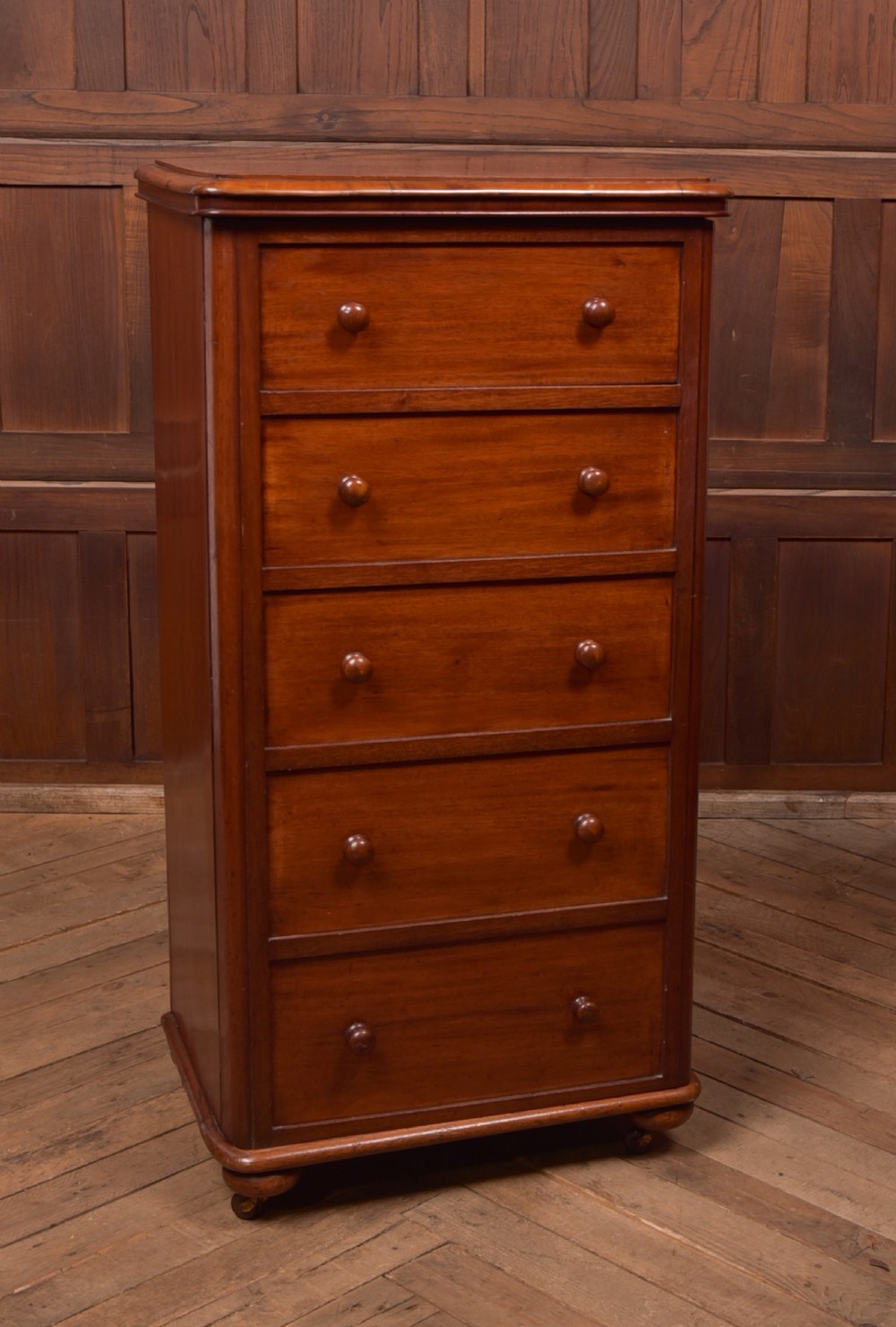 Victorian Mahogany Secretaire Wellington Chest