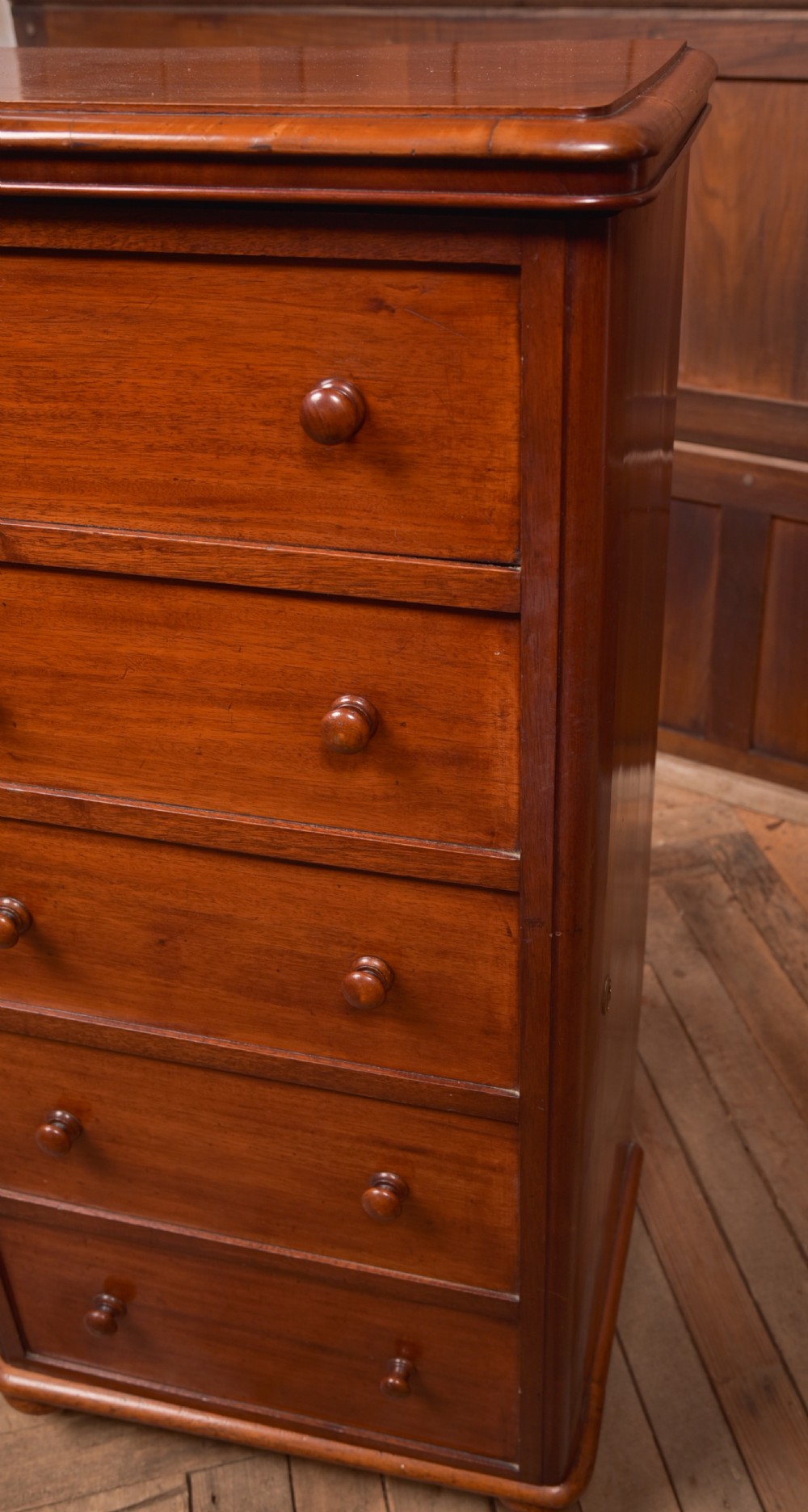 Victorian Mahogany Secretaire Wellington Chest View V