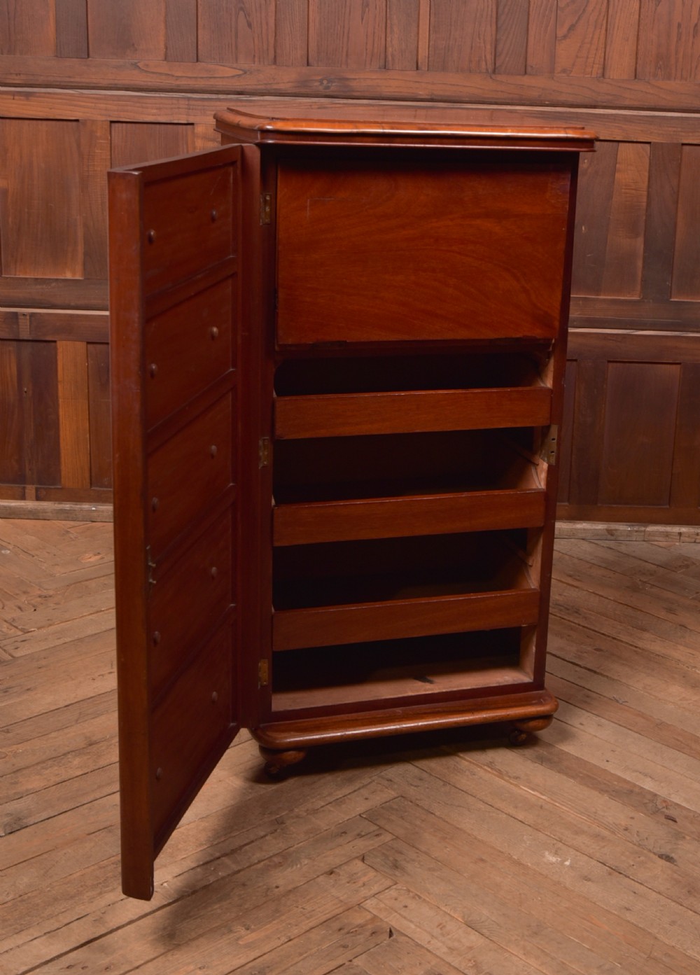 Victorian Mahogany Secretaire Wellington Chest View VI