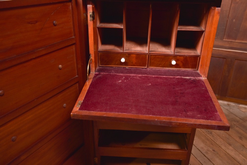 Victorian Mahogany Secretaire Wellington Chest View VIII