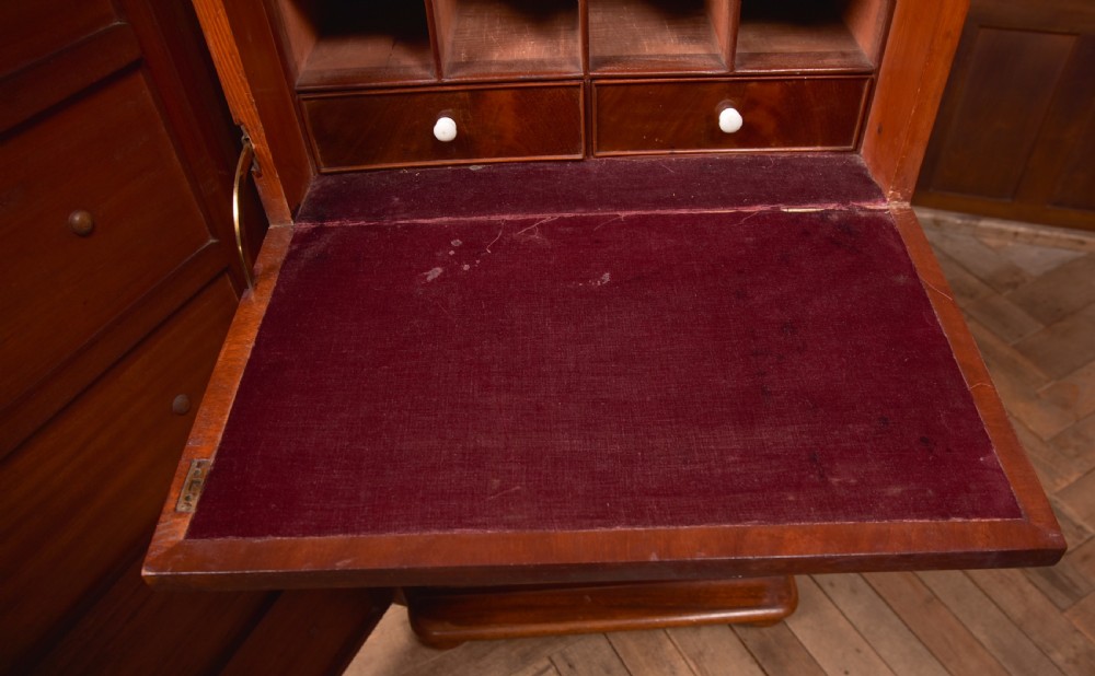 Victorian Mahogany Secretaire Wellington Chest View XI
