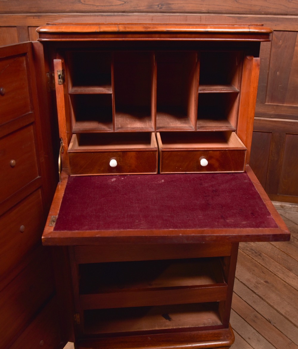 Victorian Mahogany Secretaire Wellington Chest View XII