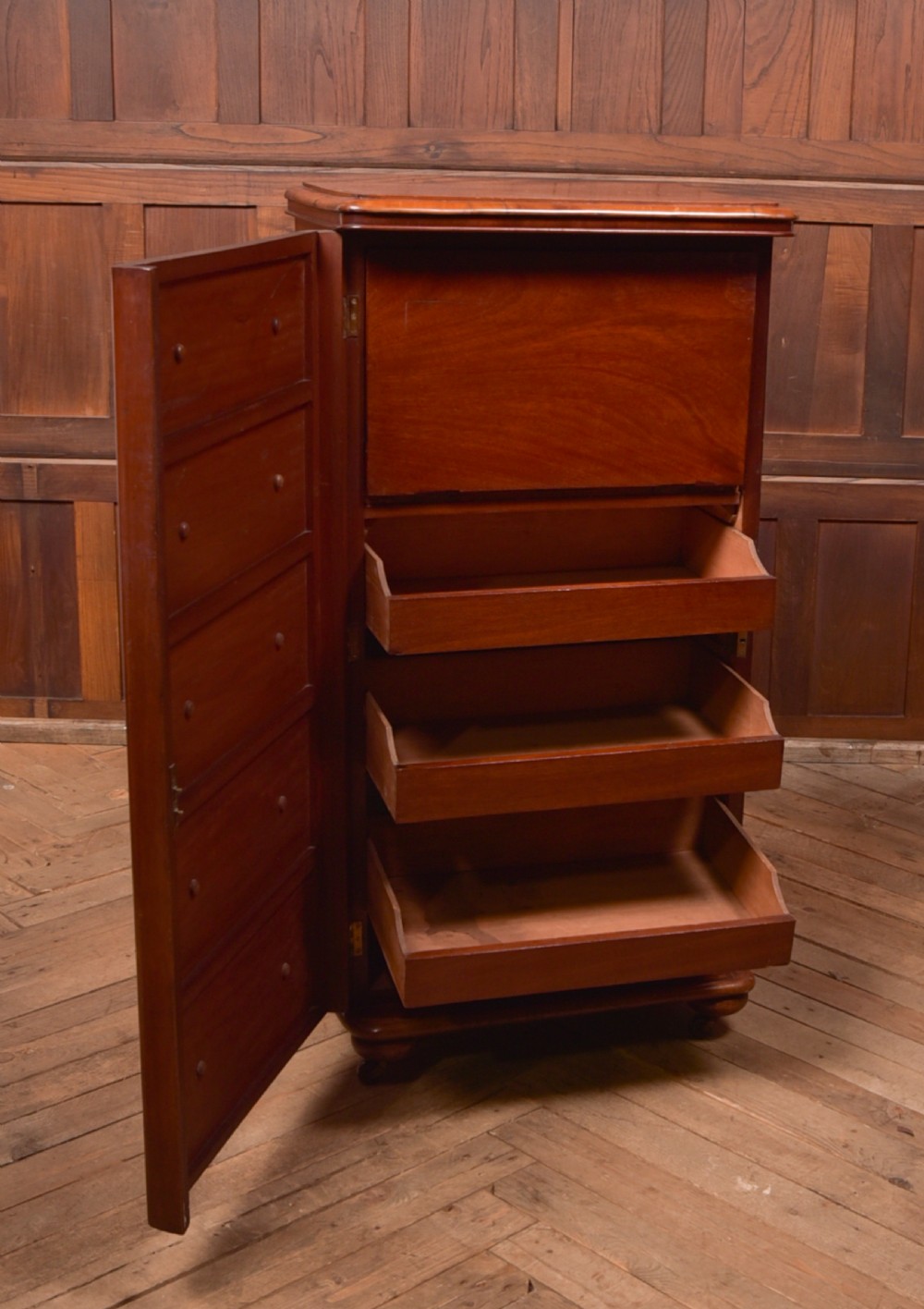 Victorian Mahogany Secretaire Wellington Chest View XIII