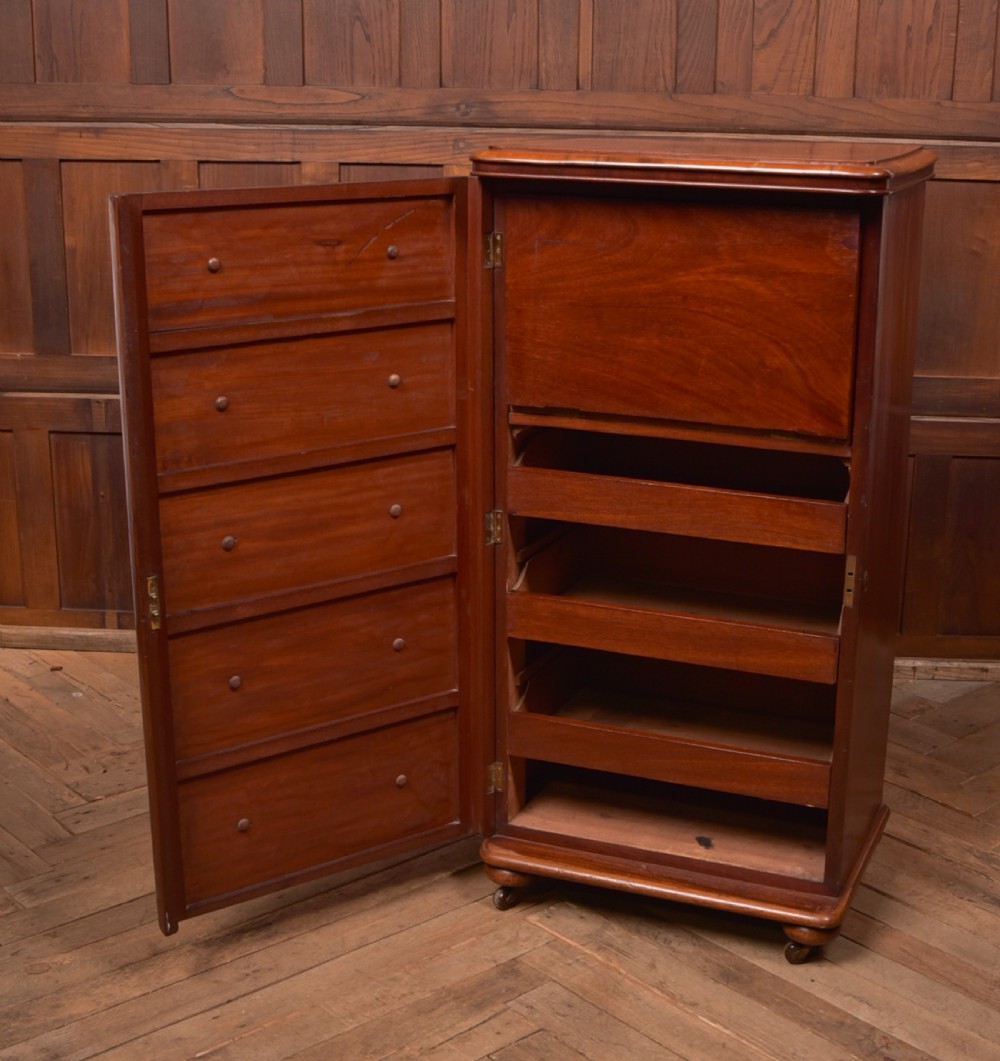 Victorian Mahogany Secretaire Wellington Chest View XIV