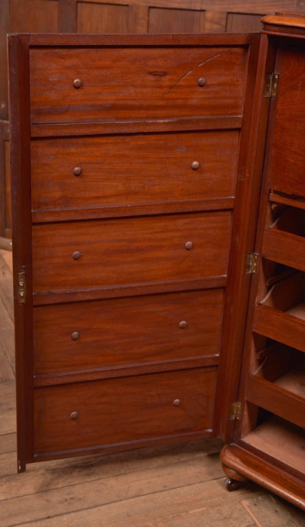 Victorian Mahogany Secretaire Wellington Chest View XV