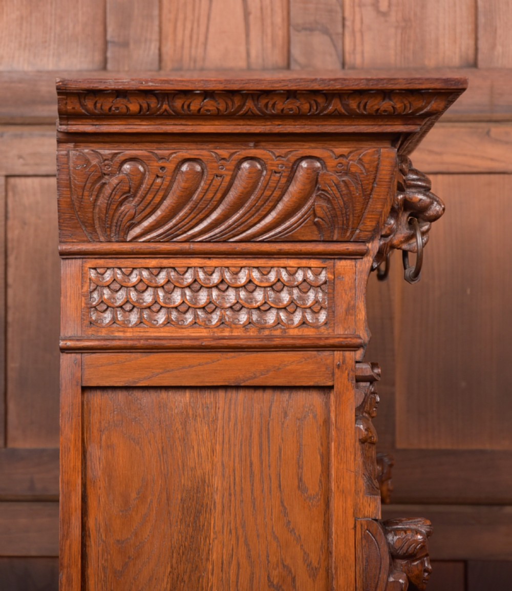 Continental Carved Oak Bookcase View IX