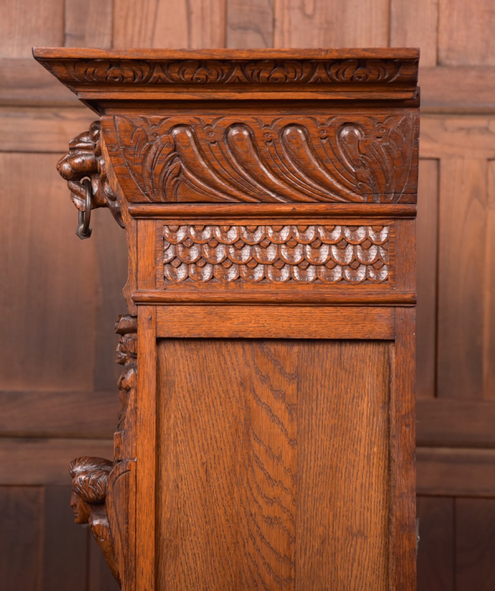 Continental Carved Oak Bookcase View XI