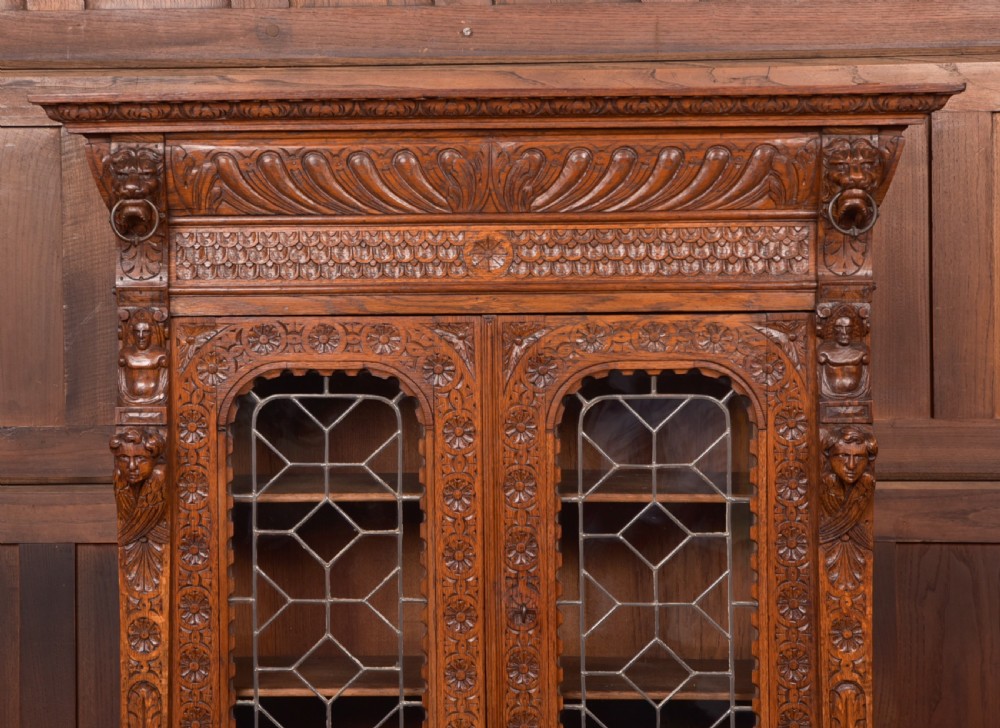 Continental Carved Oak Bookcase View XVIII