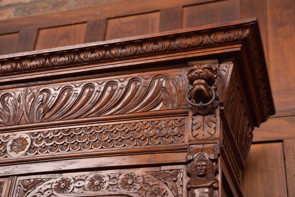 Continental Carved Oak Bookcase View XXI
