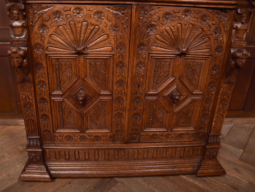 Continental Carved Oak Bookcase View XXV