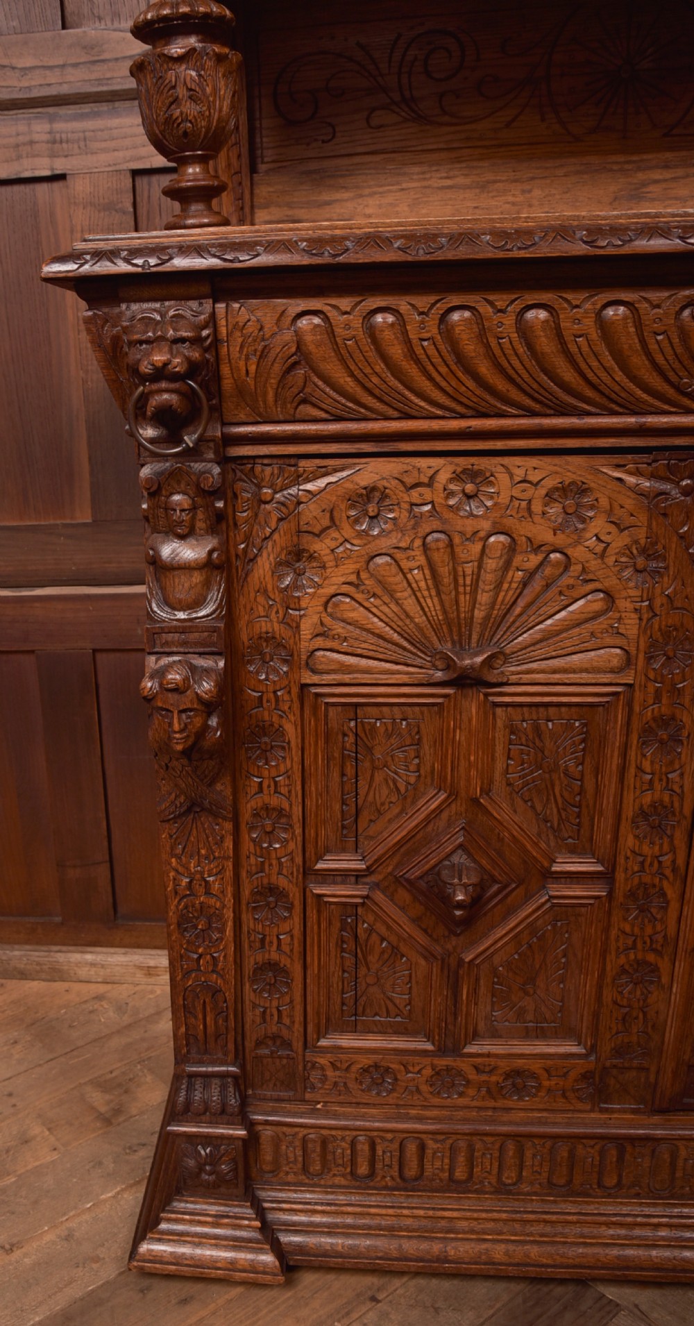 Continental Carved Oak Bookcase View XXVI
