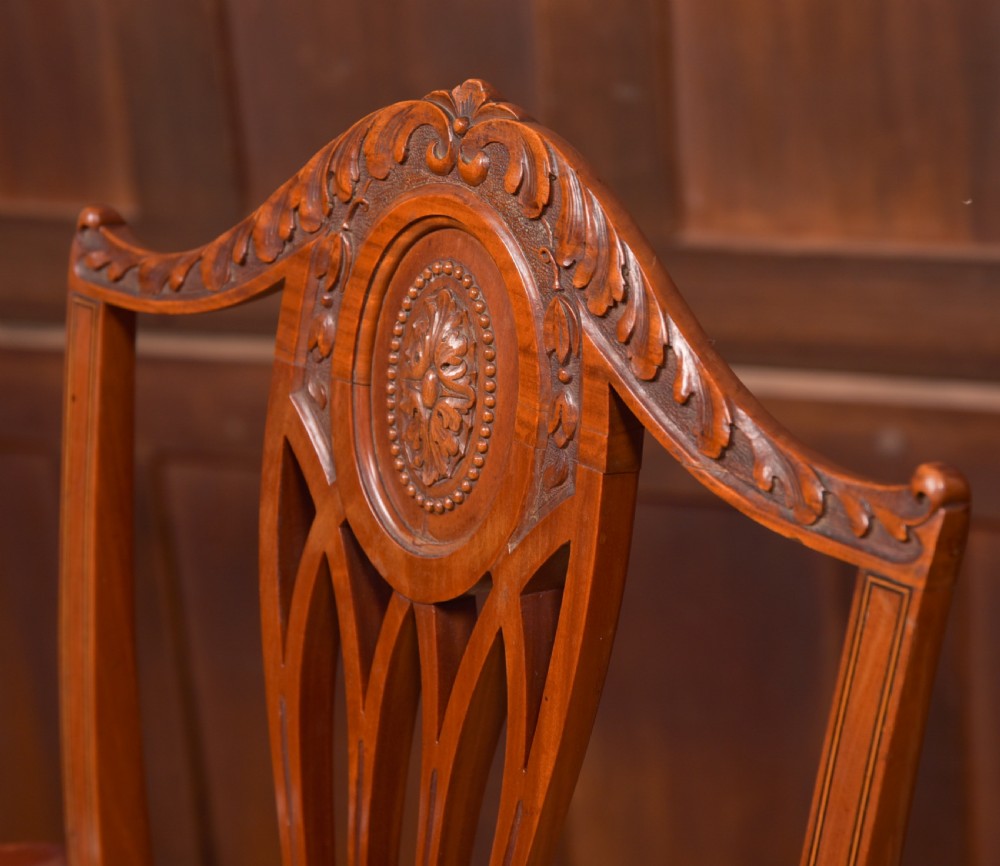 Hepplewhite Style Satinwood Armchair View IV