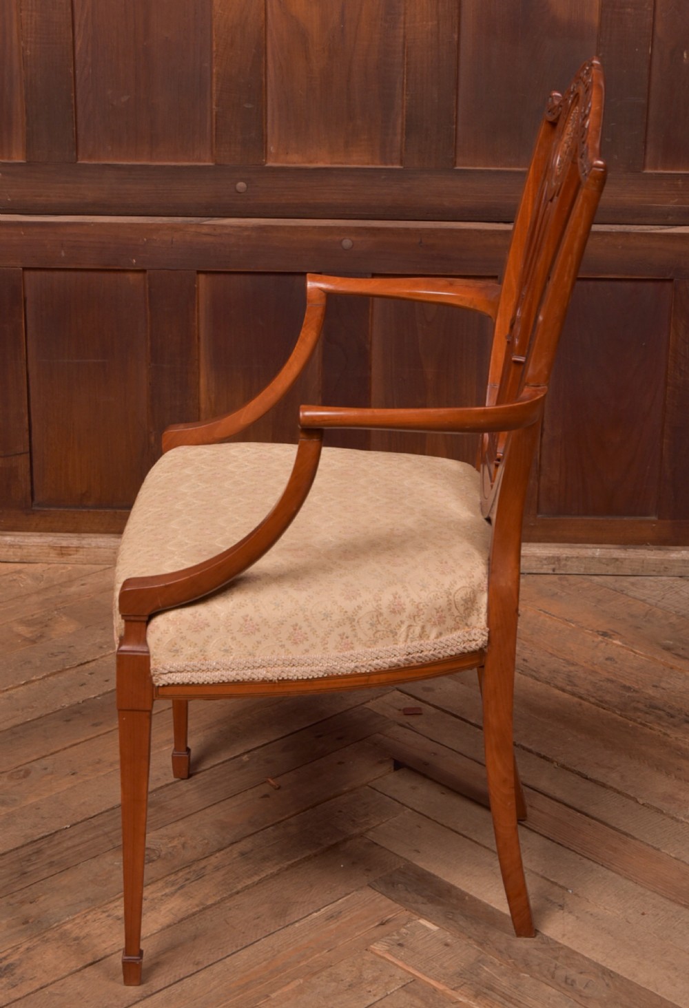 Hepplewhite Style Satinwood Armchair View V