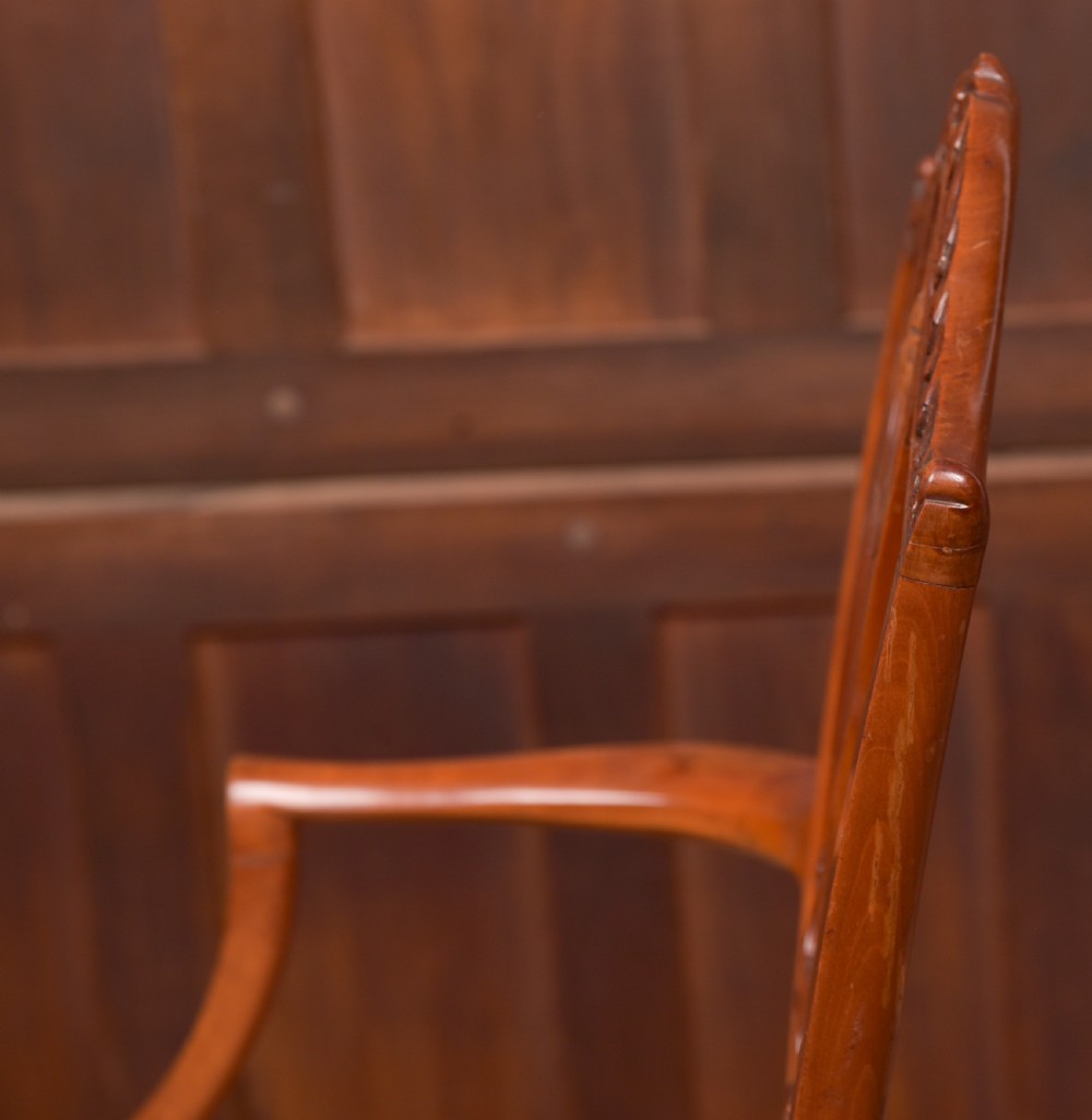 Hepplewhite Style Satinwood Armchair View VI
