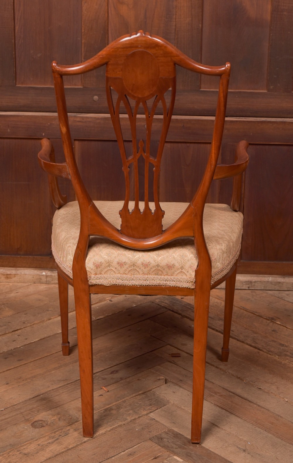 Hepplewhite Style Satinwood Armchair View VII