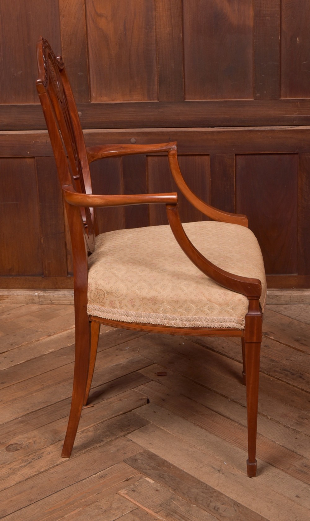 Hepplewhite Style Satinwood Armchair View VIII