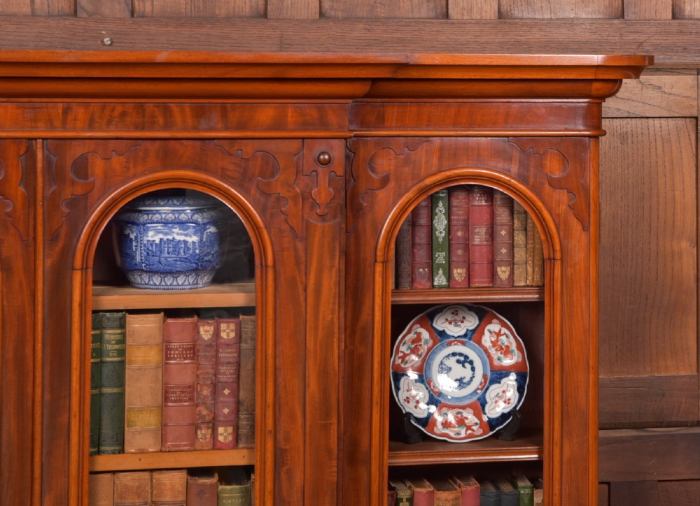 Victorian Mahogany Breakfront Bookcase View III