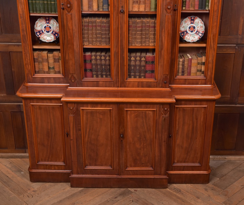 Victorian Mahogany Breakfront Bookcase View IV
