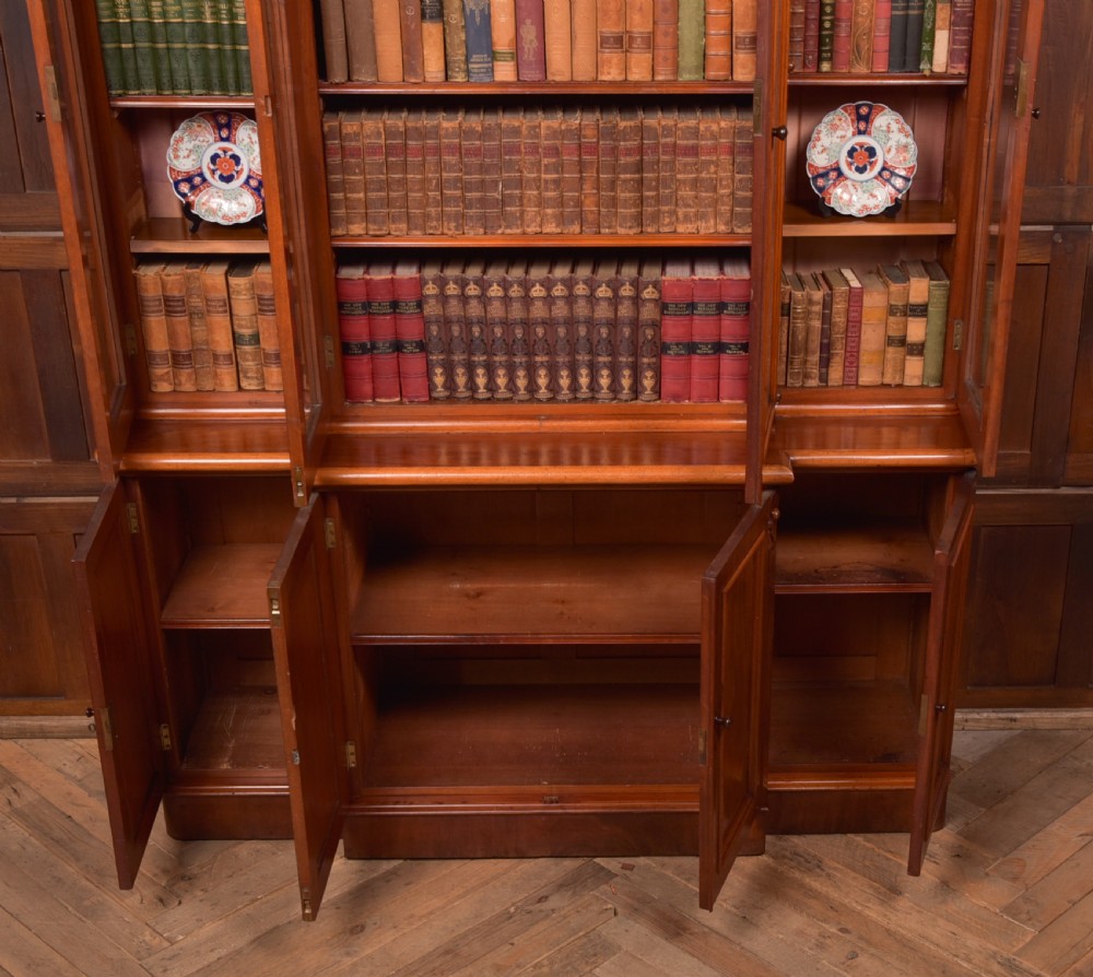Victorian Mahogany Breakfront Bookcase View XI