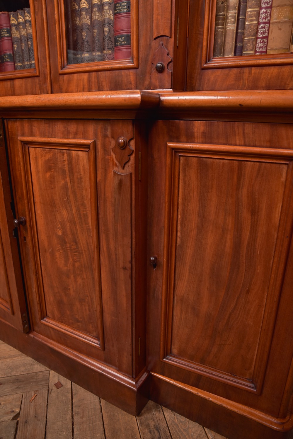 Victorian Mahogany Breakfront Bookcase View XII