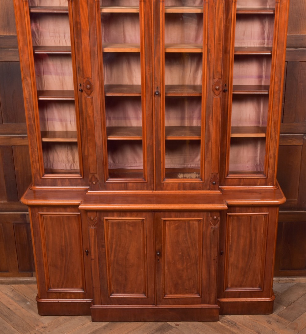 Victorian Mahogany Breakfront Bookcase View XIII