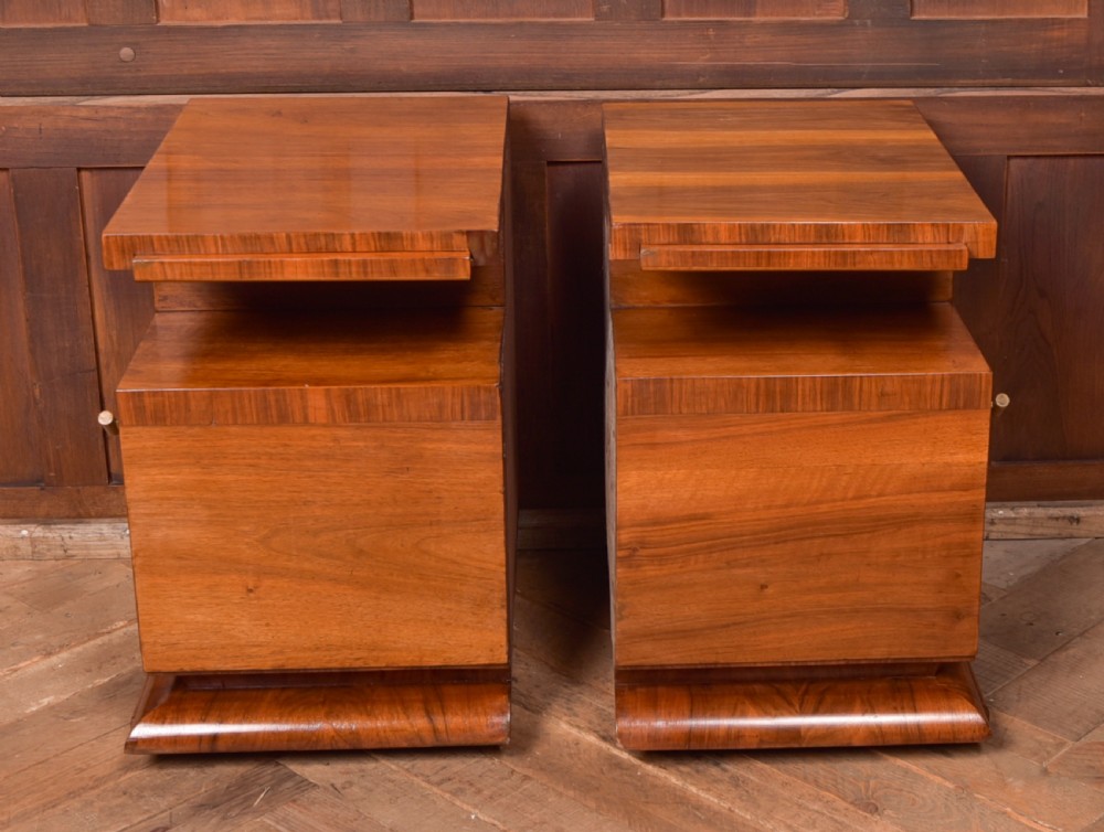 Art Deco Walnut Bedside Cabinets View IX