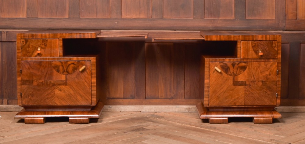 Art Deco Walnut Bedside Cabinets View XII