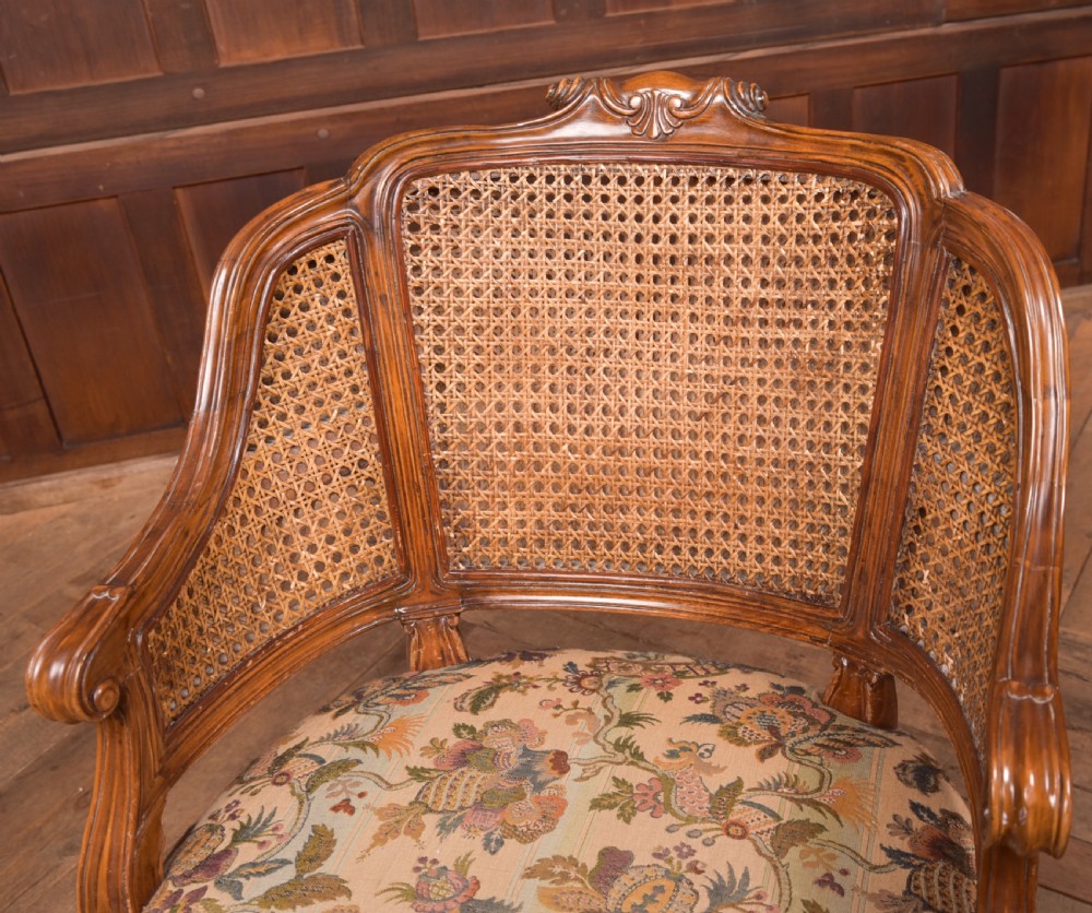 Victorian Walnut Bergere Armchair  View VIII
