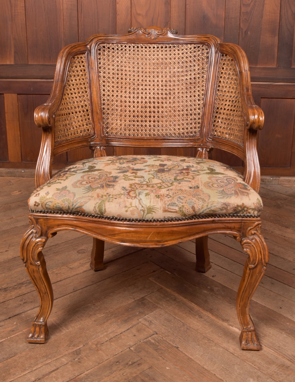 Victorian Walnut Bergere Armchair  View X