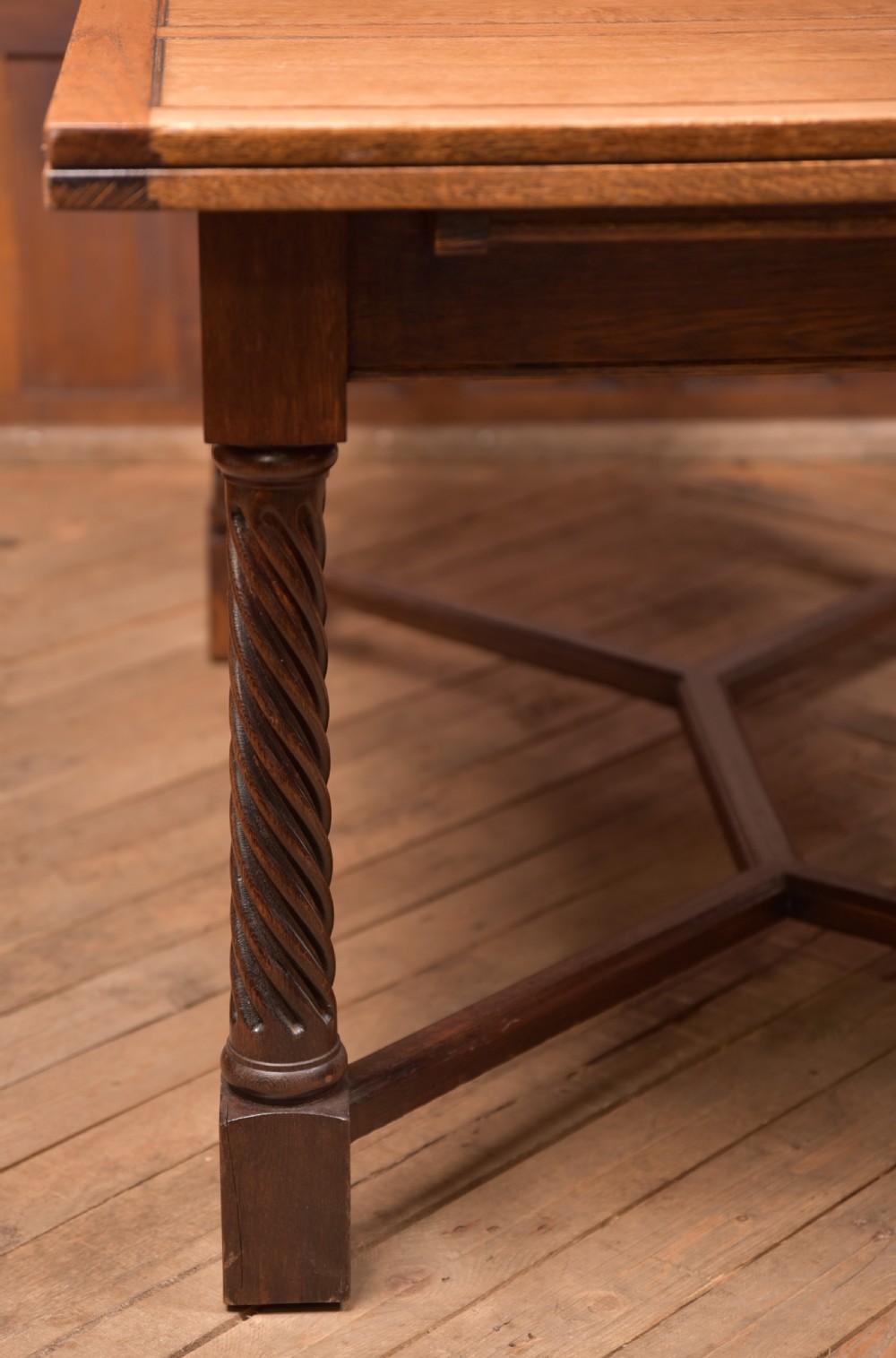 Edwardian Oak Dining Table View III