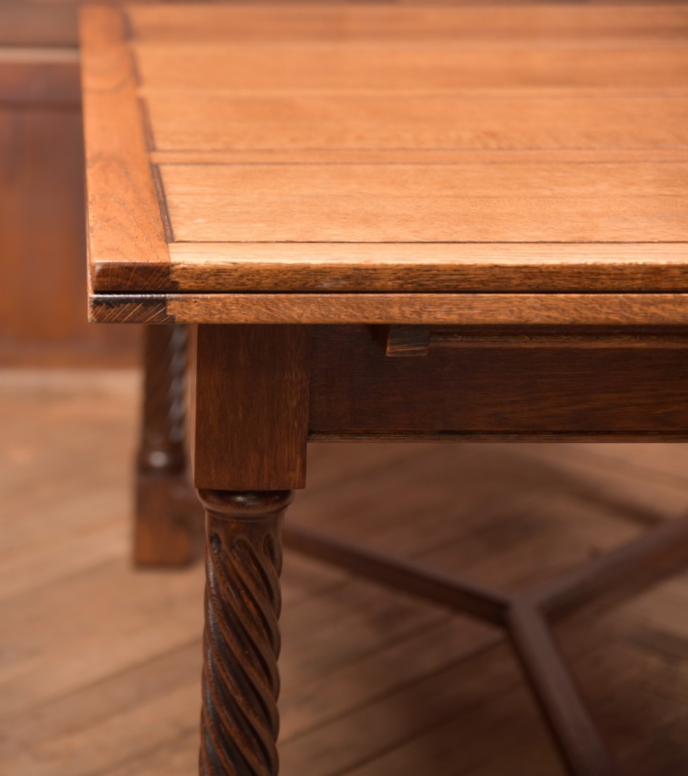 Edwardian Oak Dining Table View IV