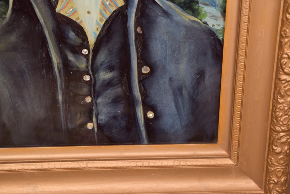 Rabbie Burns Portrait Painted on Glass View III