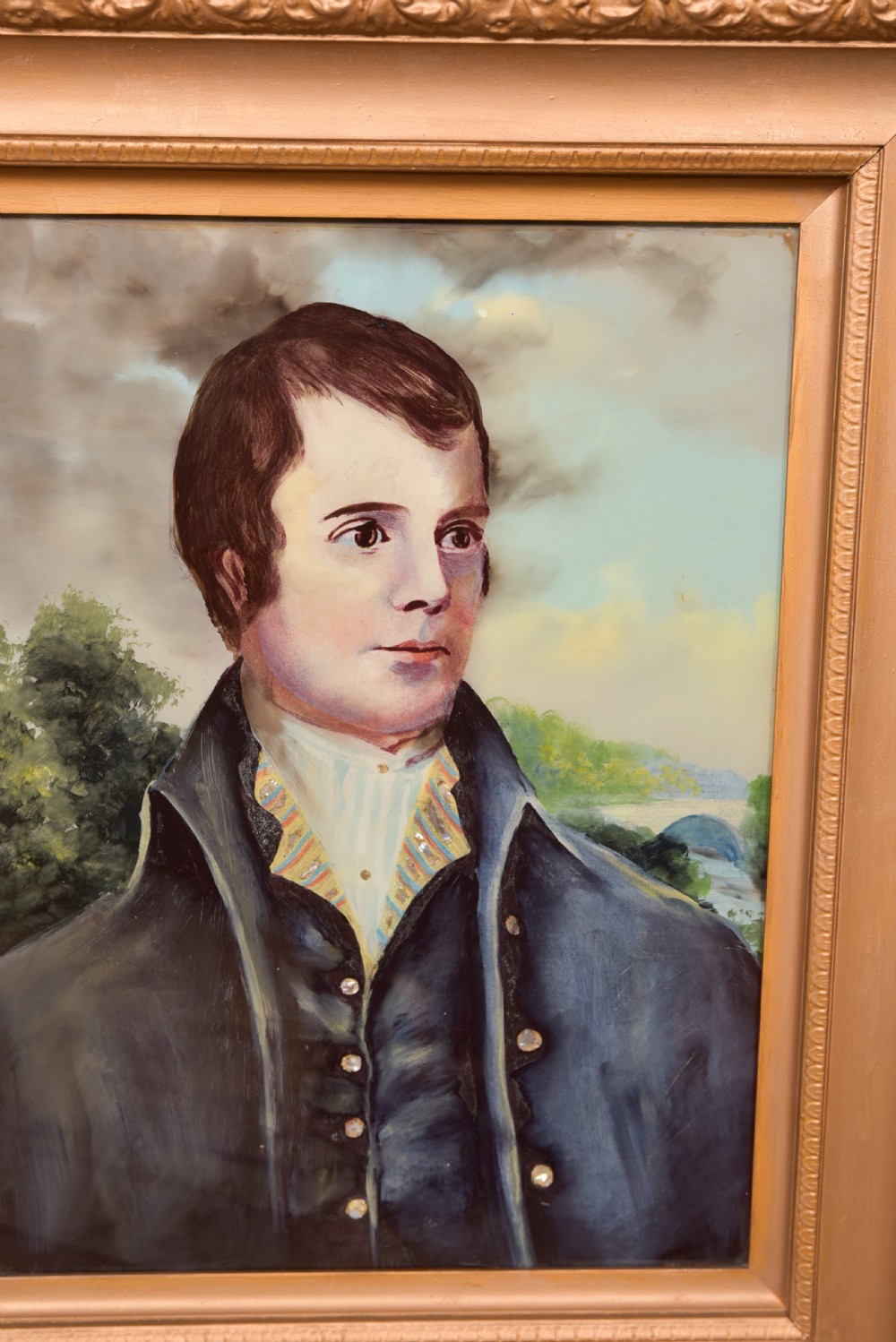 Rabbie Burns Portrait Painted on Glass View IV