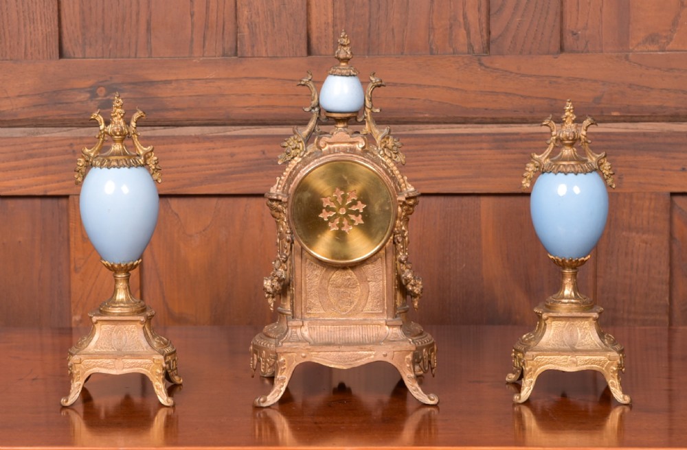 Victorian Garniture Clock Set View VIII