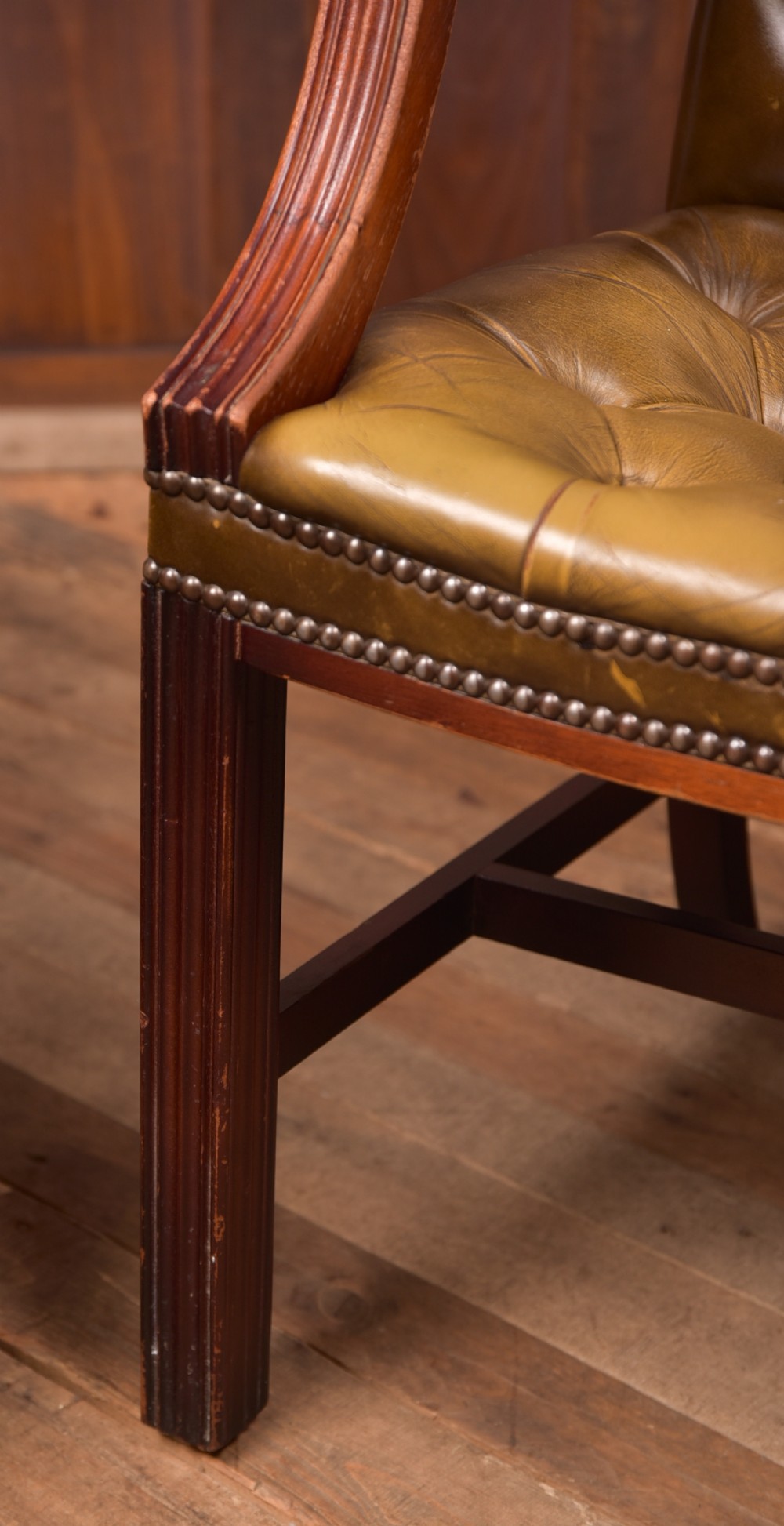 Pair of Olive Green Chesterfield Armchairs View VI