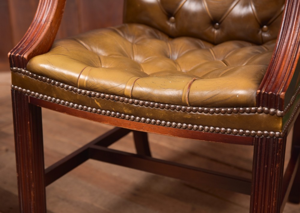 Pair of Olive Green Chesterfield Armchairs View VII
