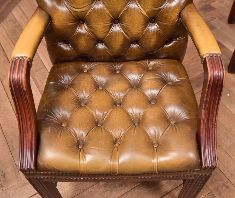 Pair of Olive Green Chesterfield Armchairs View XIV