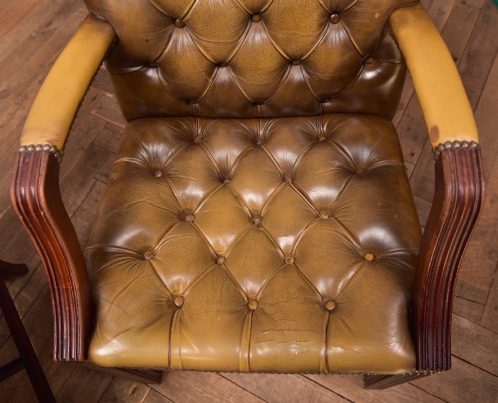 Pair of Olive Green Chesterfield Armchairs View XV