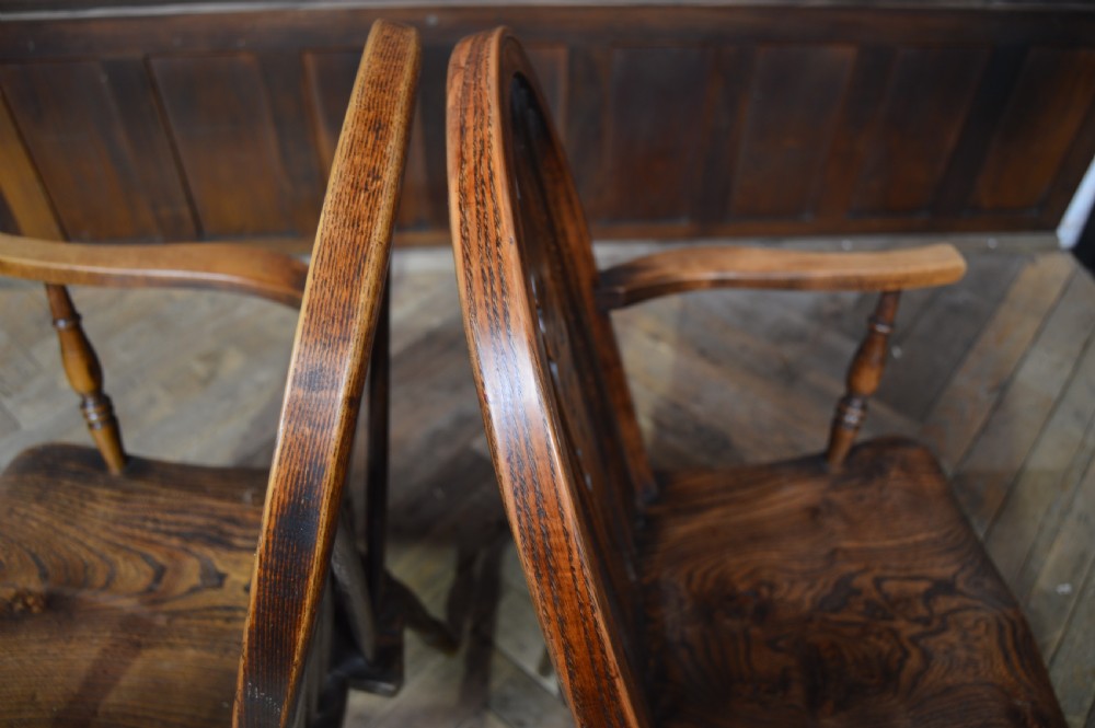 Pair of Oak Wheel Back Chairs View XVI