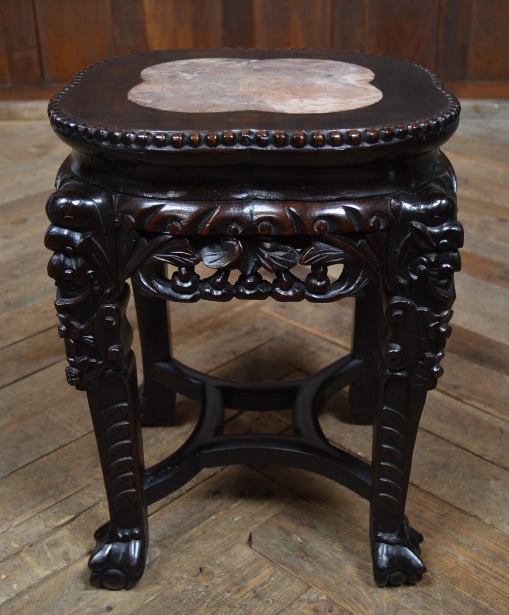 Chinese marble top occasional table/plant stand