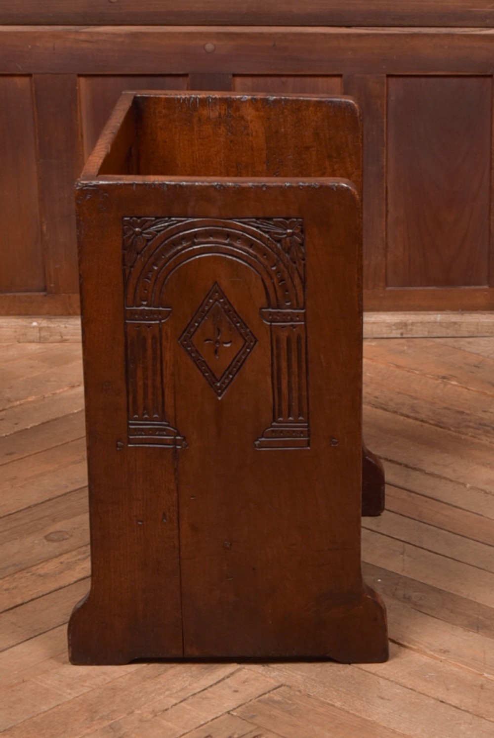 Victorian Oak Child's Hall Seat View V