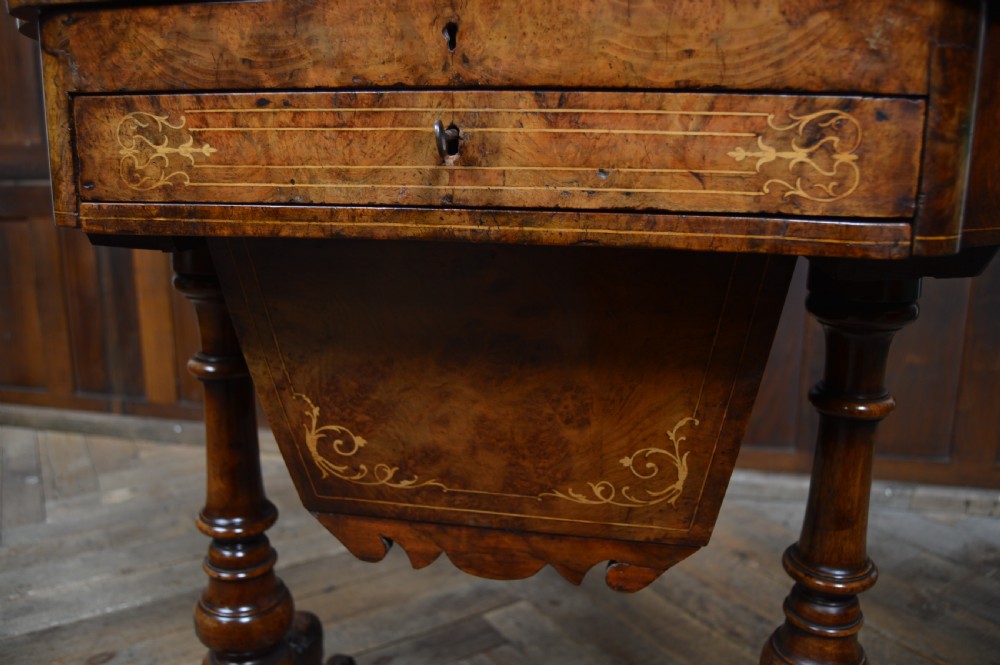 Victorian Walnut Work Table View XI