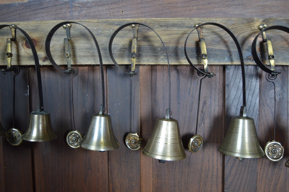 Set of 7 Victorian Brass Servant Bells View VI