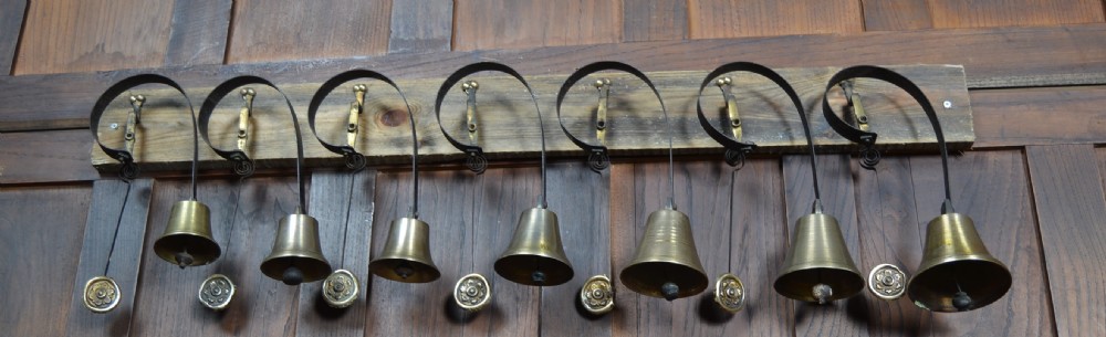 Set of 7 Victorian Brass Servant Bells View XI