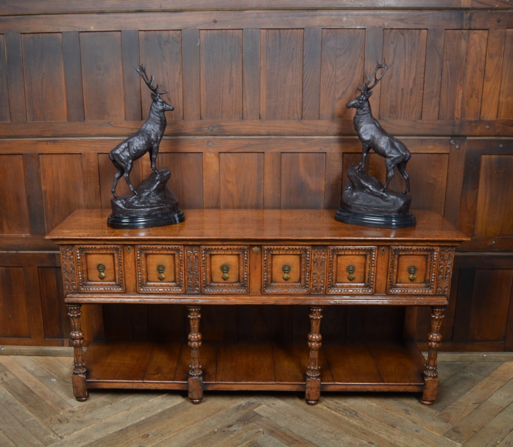 Edwardian Oak Pot Board Dresser Base