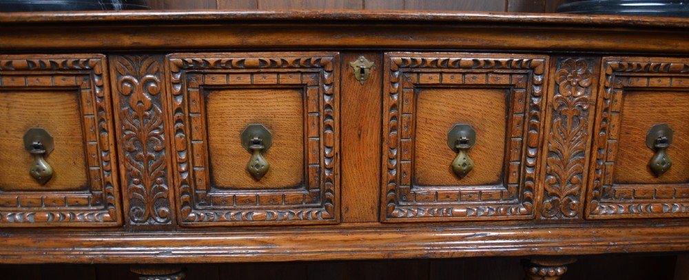 Edwardian Oak Pot Board Dresser Base View III